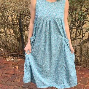 Laura Ashley cotton day dress maxi size US 10 floral buttons